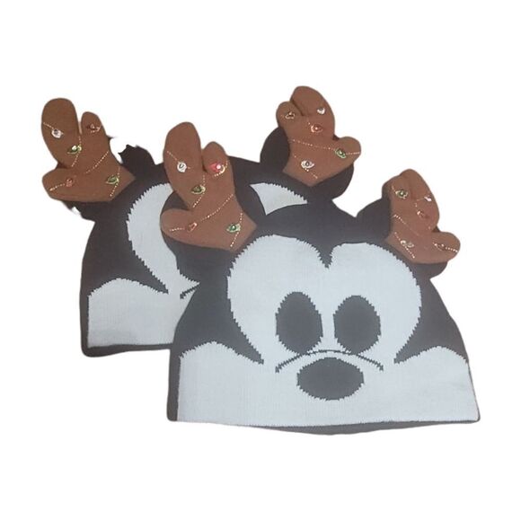 Disney Parks Mickey Mouse Light Up Christmas Beanies - Picture 1 of 1